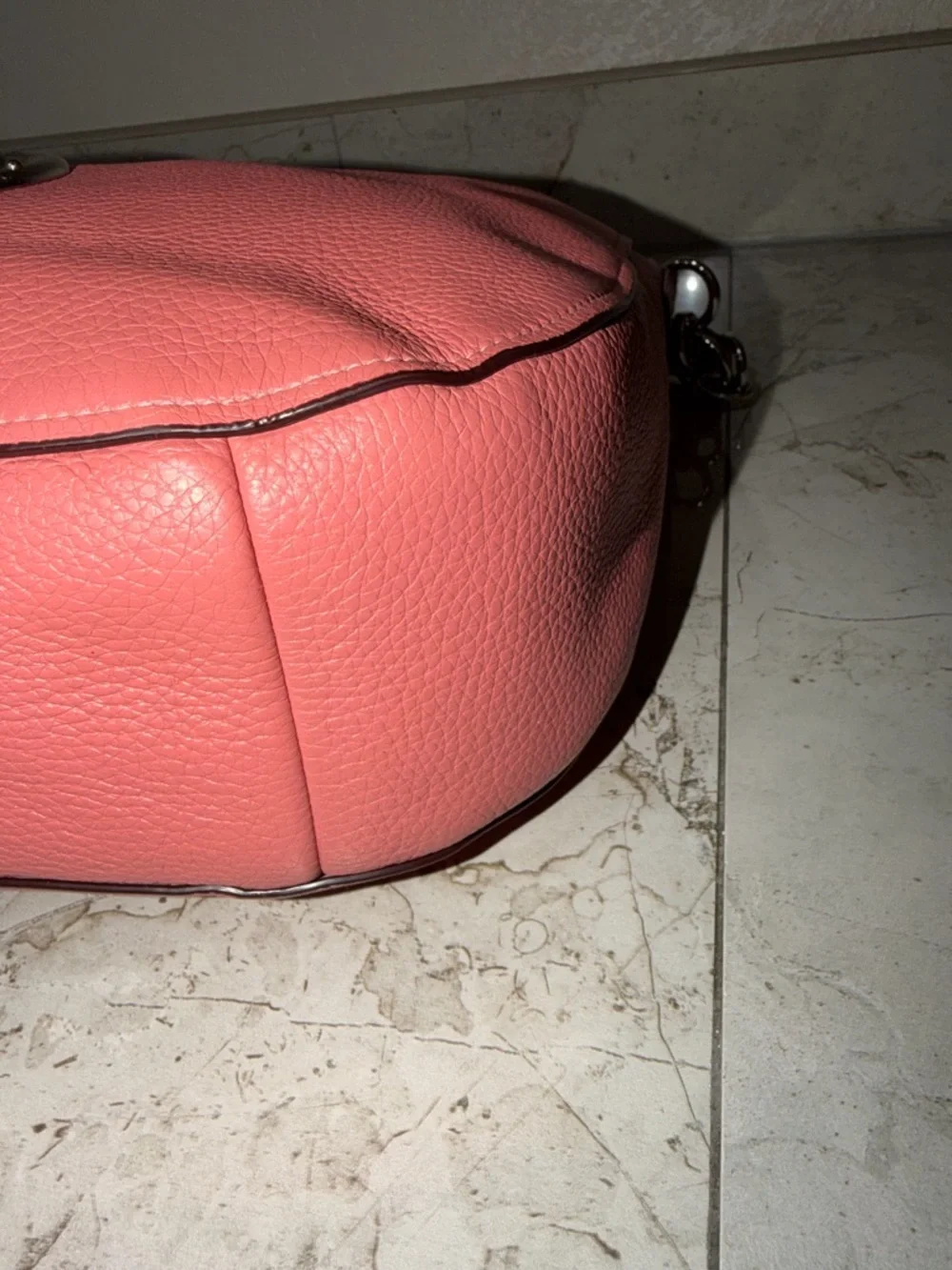 Coach Coral Pink Pebbled Leather Hobo Bag